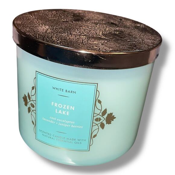 White Barn 3 Wick Scented Candle Bath & Body Works Frozen Lake Lavender 14.5 oz - Picture 7 of 10